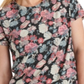 Camiseta feminina estampada de algodão Lucky Brand, preta, tamanho X-G