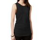 Blusa de malha feminina Alfani, lisa, elástica, preta, tamanho pequeno