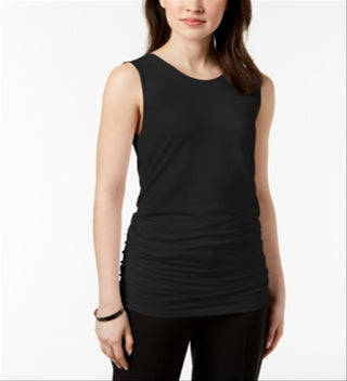 Alfani Women's Knit Top Solid Stretch Black Size Small