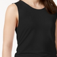 Blusa de malha feminina Alfani, lisa, elástica, preta, tamanho pequeno