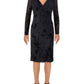 Vestido midi queimado de veludo Torelana Ralph Lauren feminino, azul-marinho, tamanho 10