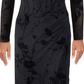 Vestido midi queimado de veludo Torelana Ralph Lauren feminino, azul-marinho, tamanho 10