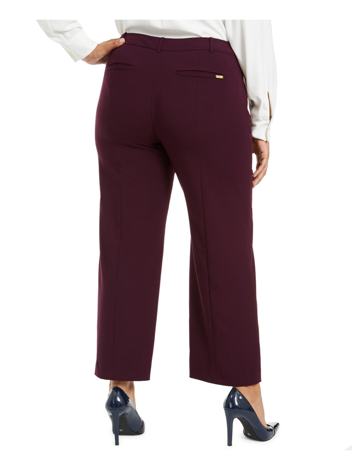 Calça social feminina Calvin Klein Business Workwear Plus, roxa, tamanho 22W