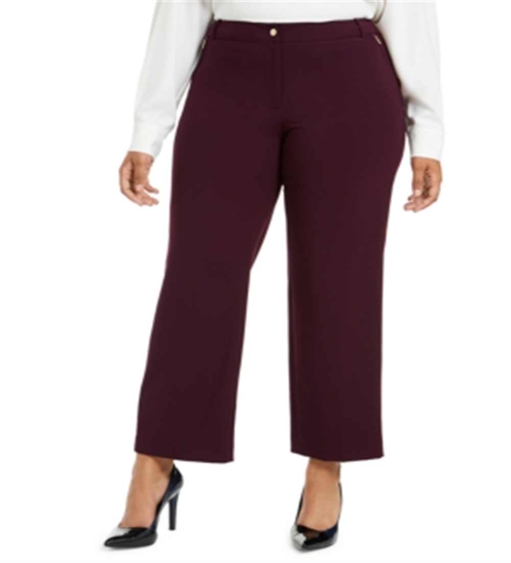 Calça social feminina Calvin Klein Business Workwear Plus, roxa, tamanho 22W