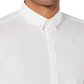 Camisa masculina Hugo Boss Hardware Tip com botões, branca, tamanho pequeno