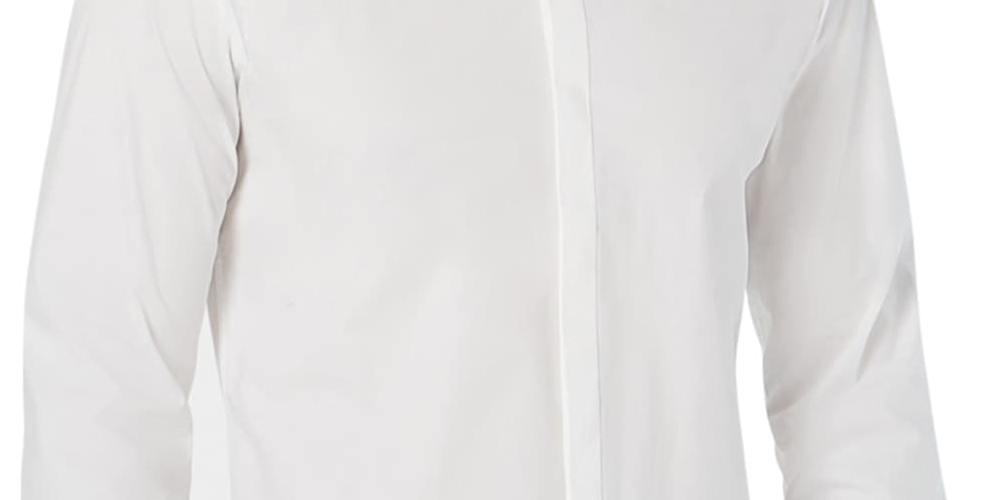 Camisa masculina Hugo Boss Hardware Tip com botões, branca, tamanho pequeno