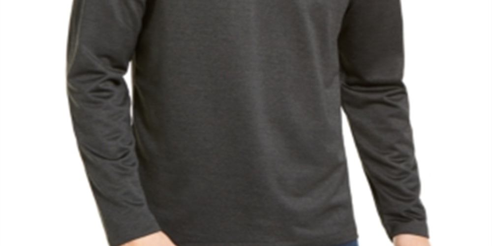 Calvin Klein Suéter Masculino Space Dyed com Zíper e 1/4 Preto Tamanho Grande