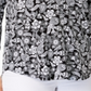 Camiseta feminina plus size estampada com manga 34 e estampa floral paisley preta profunda tamanho 3X