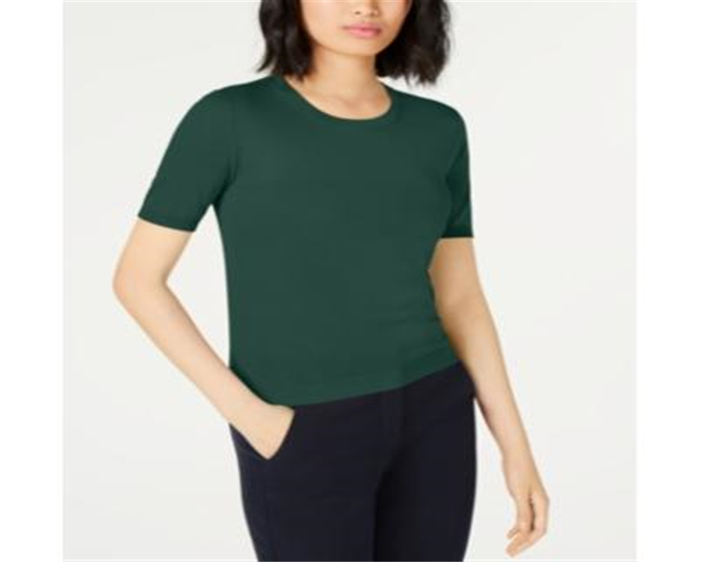 Suéter feminino Weekend Max Mara com acabamento canelado Corte, verde, tamanho grande