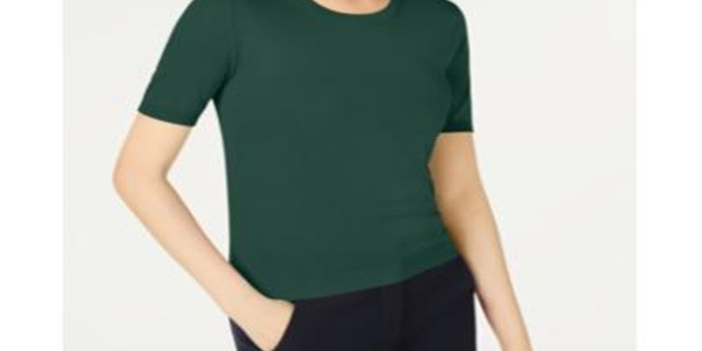 Suéter feminino Weekend Max Mara com acabamento canelado Corte, verde, tamanho grande