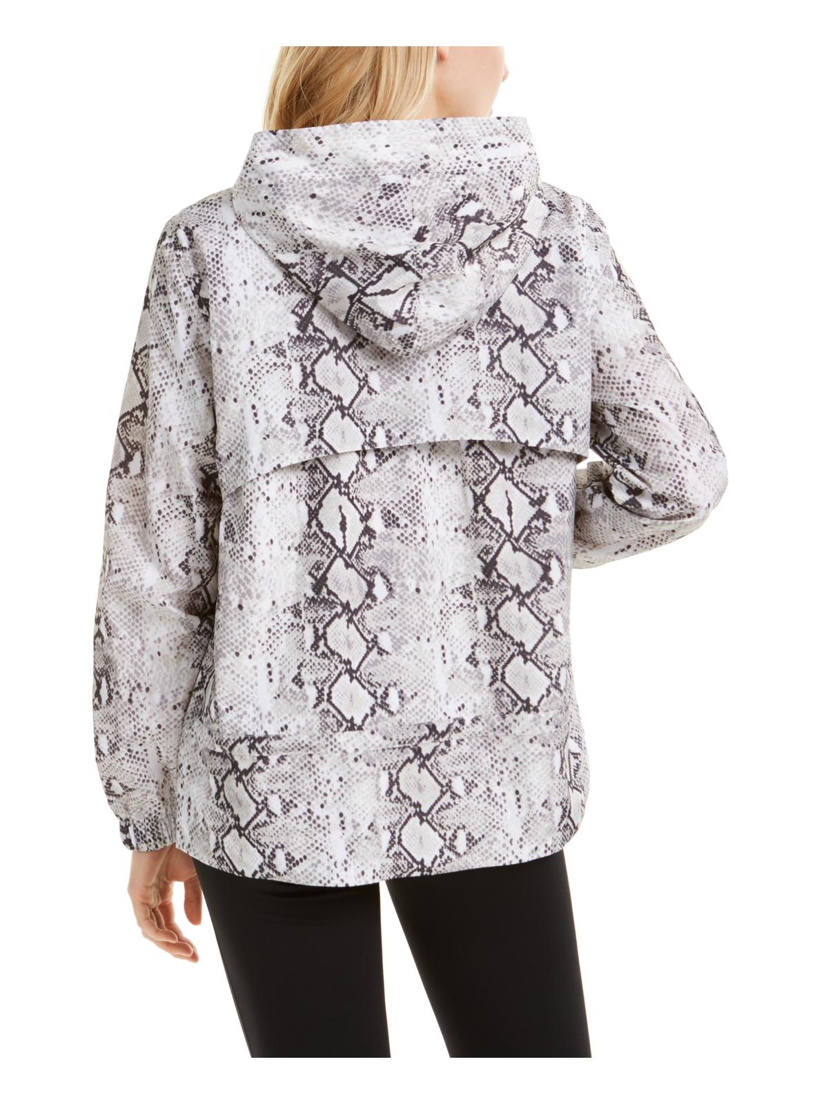 Jaqueta anoraque leve feminina Ideology com estampa de cobra, branca, tamanho médio