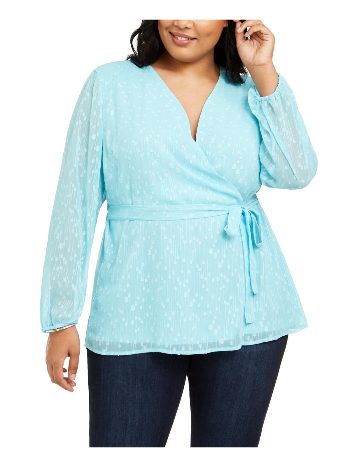 Charter Club Plus Size Feminino Texturizado Sobrepeliz Azul Tamanho 2X