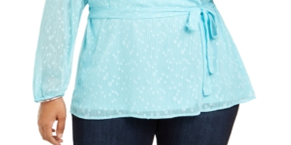 Charter Club Plus Size Feminino Texturizado Sobrepeliz Azul Tamanho 2X