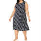 Vestido midi plus size sem mangas Charter Club feminino azul tamanho 3X