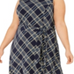 Vestido midi plus size sem mangas Charter Club feminino azul tamanho 3X