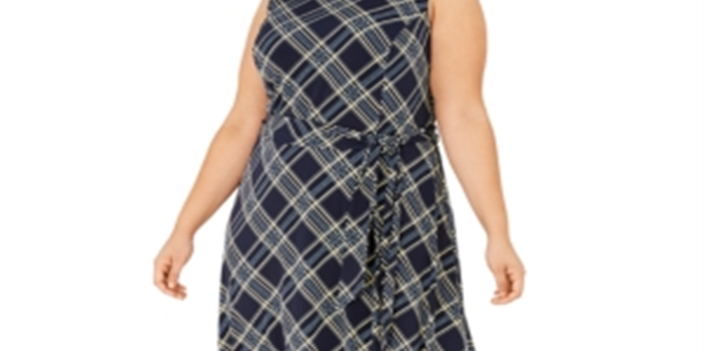 Vestido midi plus size sem mangas Charter Club feminino azul tamanho 3X