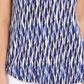 JM Collection Blusa feminina estampada com ombros descobertos, azul, tamanho grande
