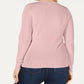 Blusa feminina de manga comprida e gola redonda Charter Club Plus rosa tamanho 3X