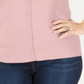 Blusa feminina de manga comprida e gola redonda Charter Club Plus rosa tamanho 3X