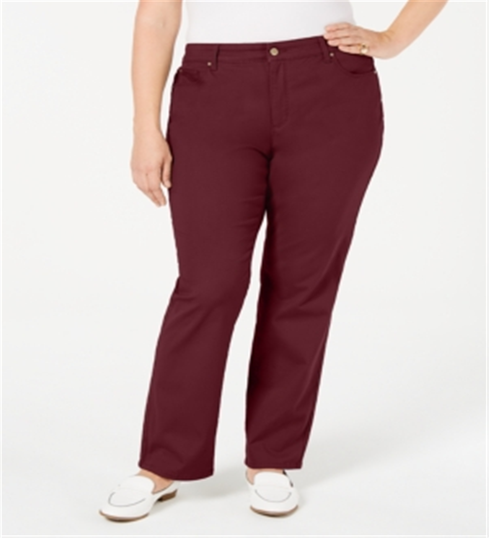 Calça feminina plus size de sarja Lexington Charter Club vermelha tamanho 26W