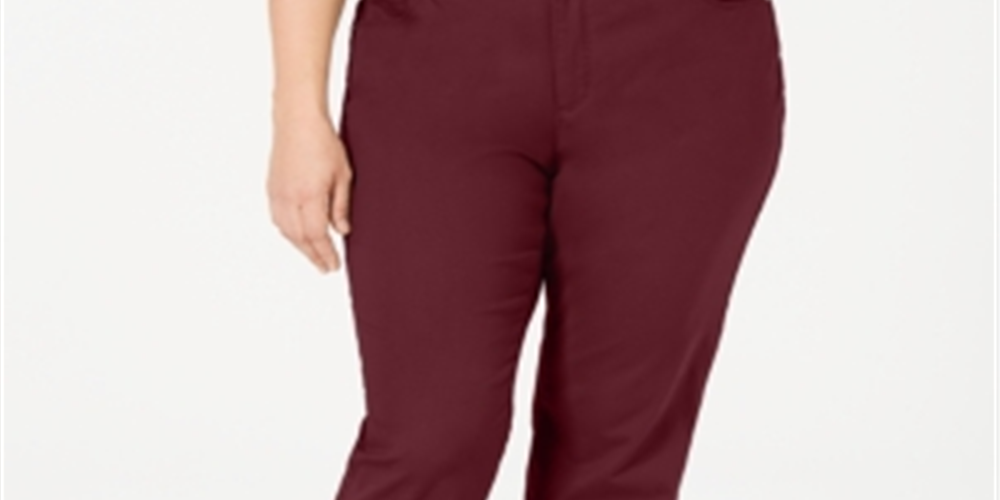 Calça feminina plus size de sarja Lexington Charter Club vermelha tamanho 26W
