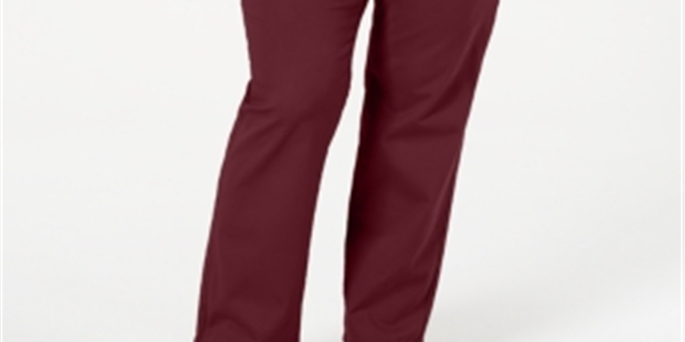 Calça feminina plus size de sarja Lexington Charter Club vermelha tamanho 26W