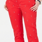 Calça Chino Feminina Tommy Hilfiger com Estampa de Barco Vermelha Tamanho 8