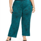 Calça feminina estampada plus size Ny Collection, verde, tamanho 3X