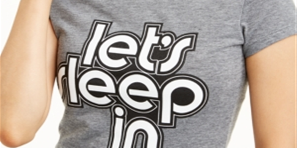 Camiseta estampada "Let's Sleep in Graphic" do Love Tribe Juniors, tamanho grande, preta