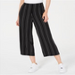 Calça Cropped Listrada Feminina Bar III Preta Tamanho 10