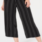 Calça Cropped Listrada Feminina Bar III Preta Tamanho 10