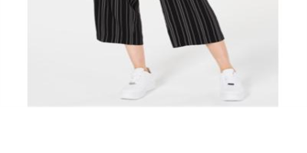 Calça Cropped Listrada Feminina Bar III Preta Tamanho 10
