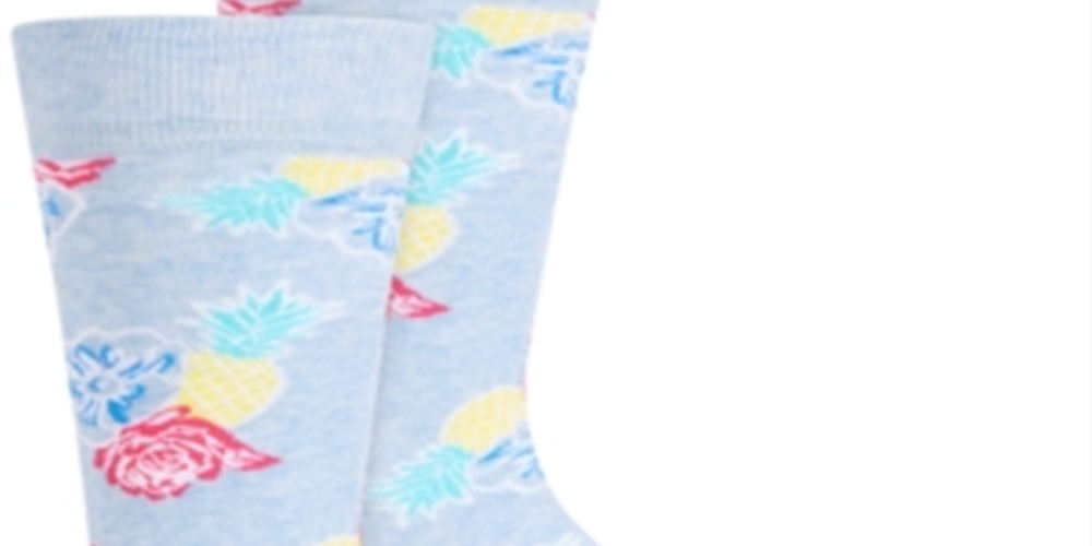 Meias florais masculinas Bar III S azuis tamanho 10-13