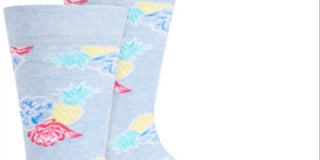 Meias florais masculinas Bar III S azuis tamanho 10-13