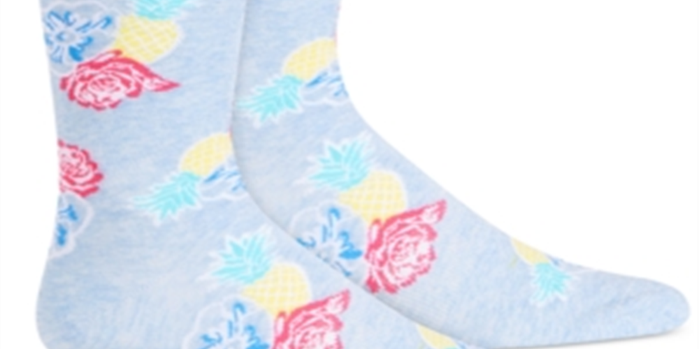 Meias florais masculinas Bar III S azuis tamanho 10-13