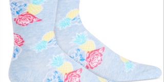 Meias florais masculinas Bar III S azuis tamanho 10-13