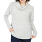 Suéter feminino de malha waffle com gola alta e estilo estilo &amp; co, cinza, tamanho XS