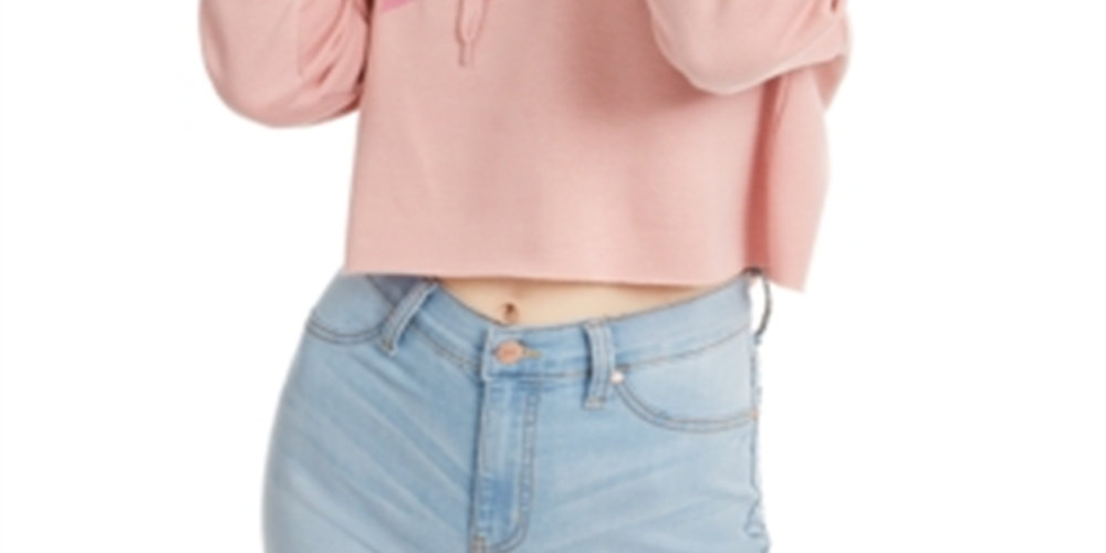 Moletom com capuz curto Rugrats da Warner Brothers Juniors - Rosa Blush, tamanho grande