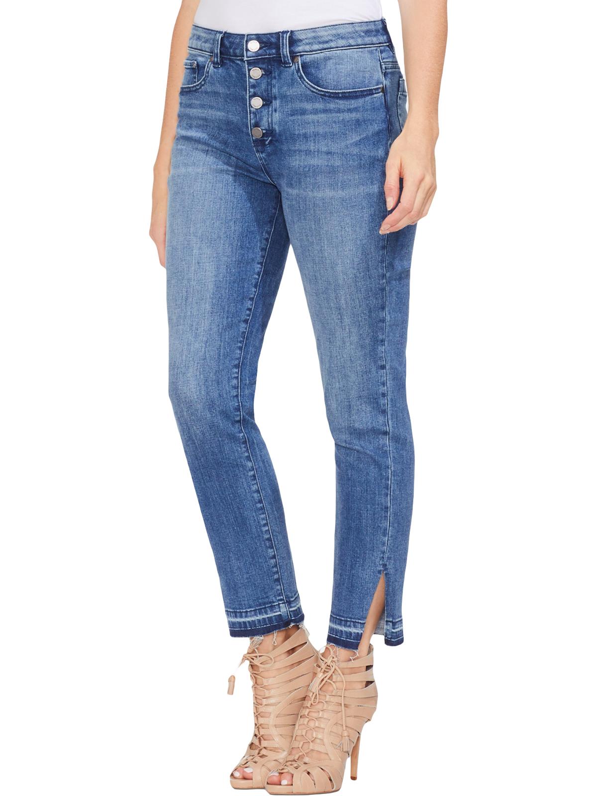 Calça jeans feminina Vince Camuto de cintura alta com botões, azul Spectrum, tamanho 31