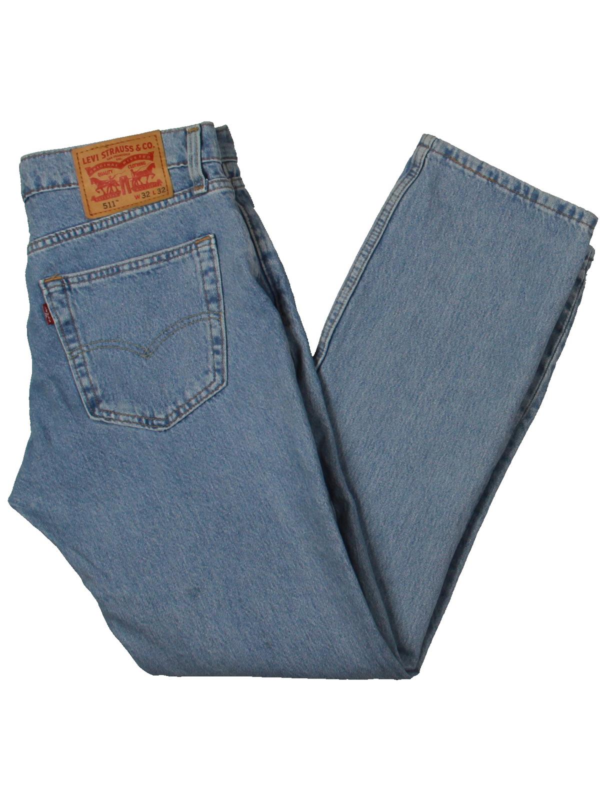 Calça Jeans Levi's 511 Slim Leg Denim Destroyed Azul Tamanho 32X32 Masculina