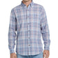 Camisa xadrez vintage masculina, à prova de intempéries, tamanho grande, azul, de corte regular
