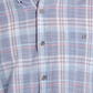Camisa xadrez vintage masculina, à prova de intempéries, tamanho grande, azul, de corte regular