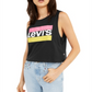 Regata curta feminina Levi's Graphic, preta, tamanho médio