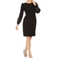 Vestido Calvin Klein Feminino Bainha Ombros Bufantes Enfeitado Preto Tamanho 10