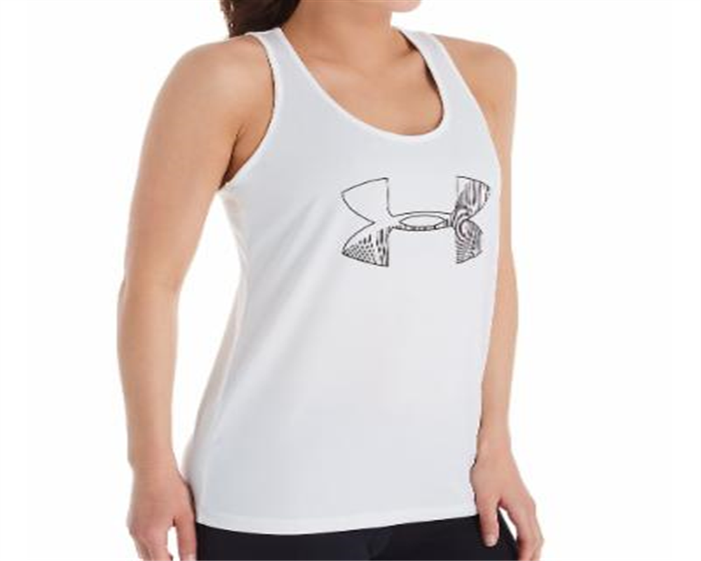 Camiseta regata Under Armour Fitness Performance feminina, branca, tamanho médio