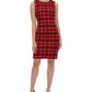 Vestido de mergulho xadrez de veludo feminino Tommy Hilfiger vermelho tamanho 2 pequeno