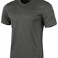 Camiseta masculina Ideology, gola V, tingida com costuras espaciais, cinza, tamanho médio