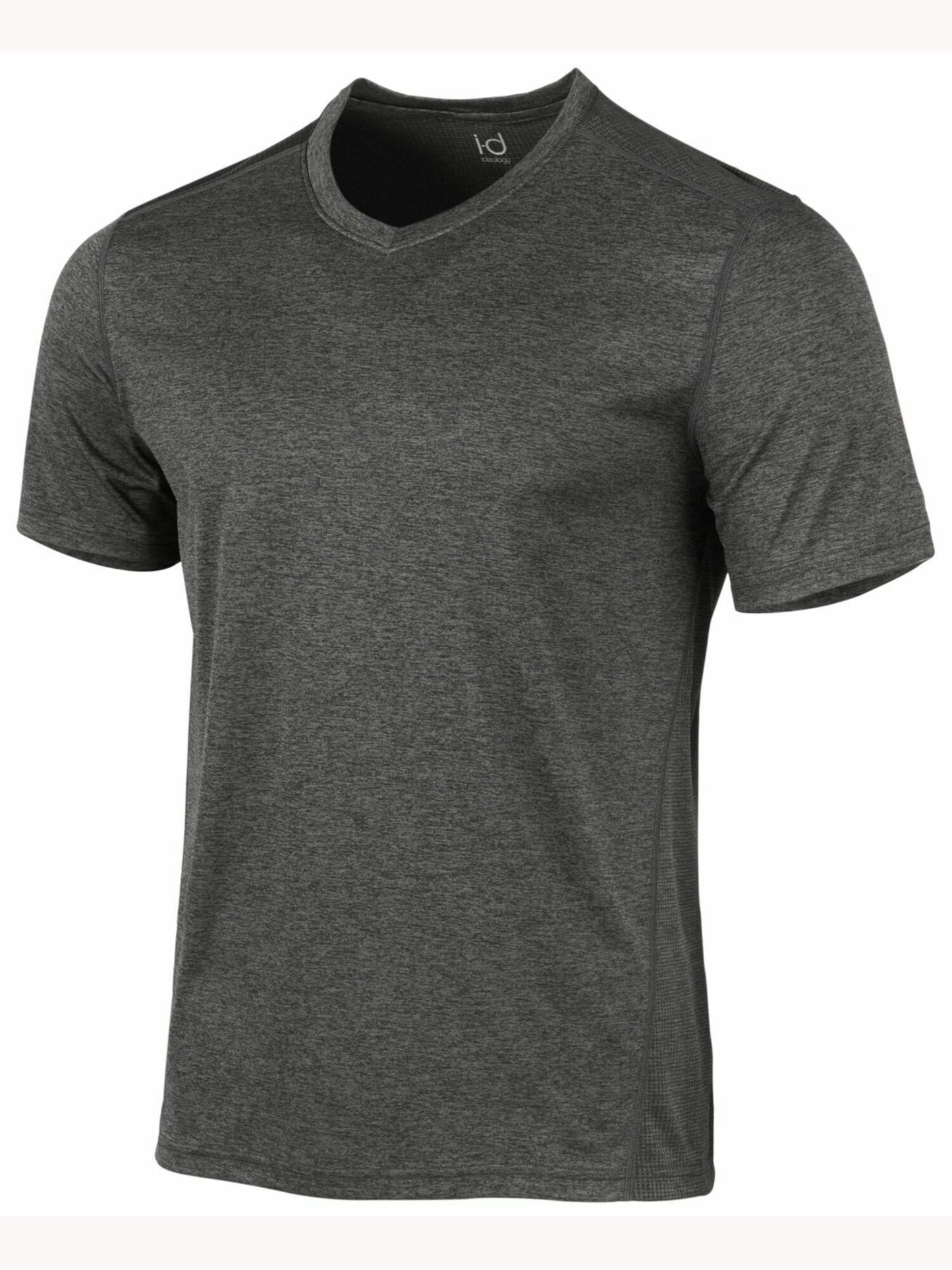 Camiseta masculina Ideology, gola V, tingida com costuras espaciais, cinza, tamanho médio