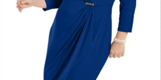 Vestido cruzado plus size feminino Charter Club, azul, tamanho 0X