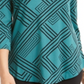 Blusa feminina JM Collection com manga 3/4 e ombros descobertos, verde, tamanho pequeno